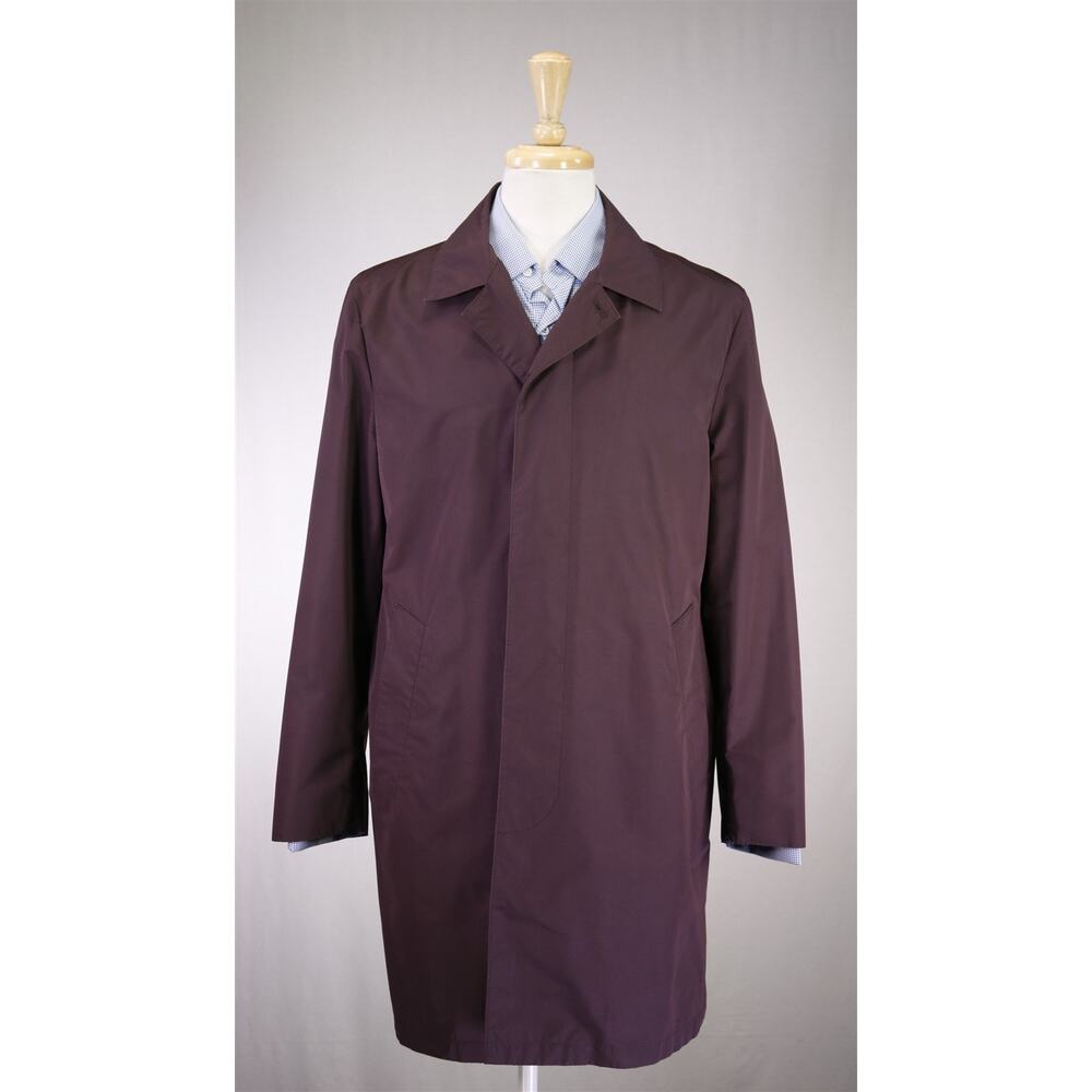 Paul Stuart Burgundy Lightweight Trench Coat Jacket Small
